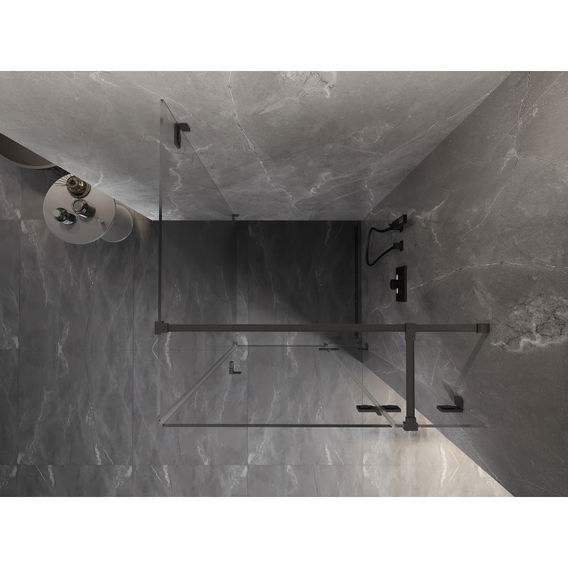 Mexen Lunar T desna kutna tuš kabina 120 x 120 cm, prozirna, gun metal - 834T-120-120-95-00-P