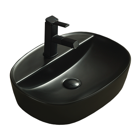 Mexen Iris lavabo sobre encimera 50 x 38 cm, negro mate - 21995085