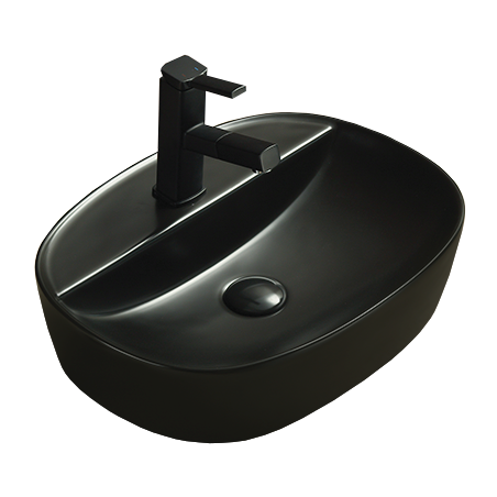 Mexen Iris virsmas izlietne 50 x 38 cm, melna matēta - 21995085