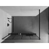 Mexen Kioto+ ścianka prysznicowa z półką Walk-in 130 x 200 cm, czarna kratka, czarna - 800-130-121-70-77