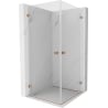 Mexen Lunar-B Duo Hinged Shower Enclosure 70 x 70 cm, Transparent, Brushed Copper - 832-070L-070P-65-00