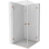 Mexen Lunar-B Duo pöördukseline dušinurk 70 x 70 cm, läbipaistev, harjatud vask - 832-070L-070P-65-00