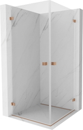 Mexen Lunar-B Duo kliznu kabinu za tuš s preklopnim vratima 70 x 70 cm, prozirna, brušena bronca - 832-070L-070P-65-00