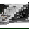 Mexen Kioto+ douchewand met plank Walk-in 90 x 200 cm, zwart patroon, zwart - 800-090-121-70-78