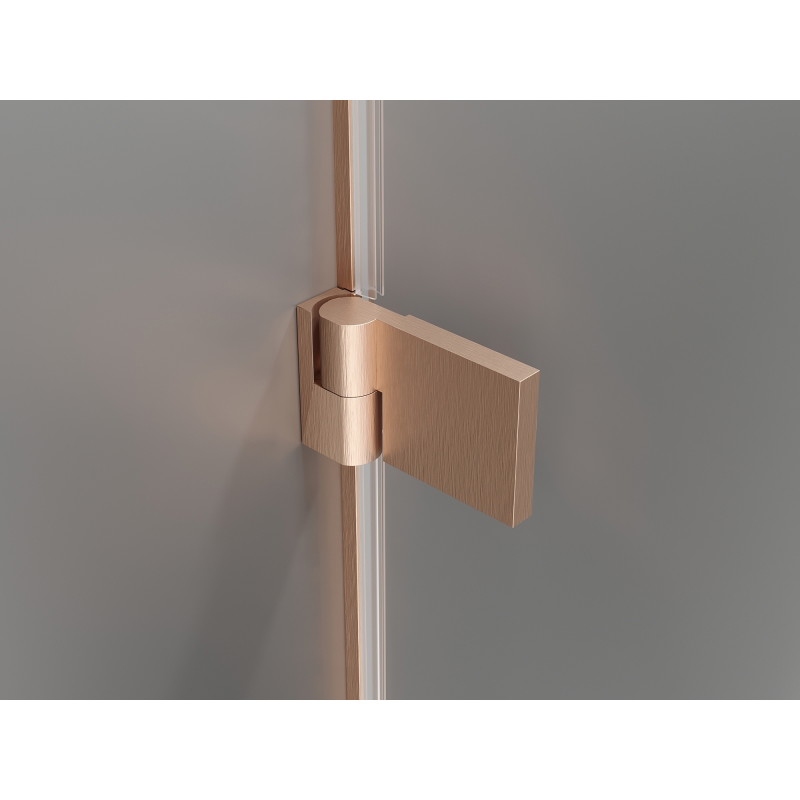 Mexen Lunar-B Duo hinged dušinurk 85 x 75 cm, läbipaistev, harjatud vask - 832-085L-075P-65-00