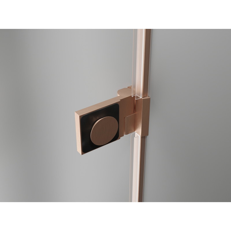 Mexen Lunar-B Duo hinged dušinurk 85 x 75 cm, läbipaistev, harjatud vask - 832-085L-075P-65-00