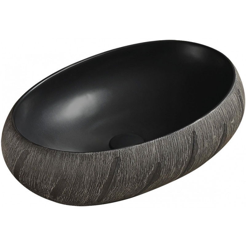 Mexen Abril lavabo da appoggio 58 x 39 cm, nero - 22015866