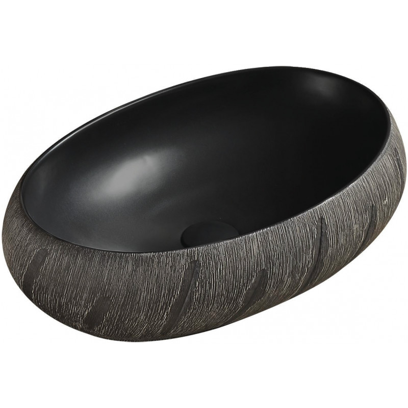 Mexen Abril lavabo de sobreponer 58 x 39 cm, negro - 22015866