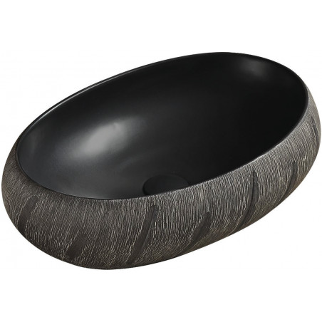 Mexen Abril lavabo de sobreponer 58 x 39 cm, negro - 22015866