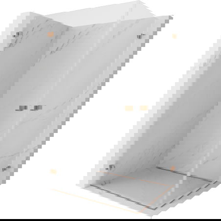 Mexen Lunar-B Duo Duschkabine mit Pendeltür 90 x 85 cm, transparent, gebürstetes Kupfer - 832-090L-085P-65-00