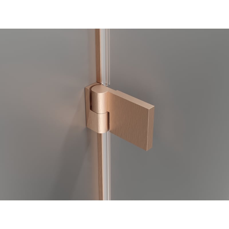 Mexen Lunar-B Duo klizna tuš kabina s preklopnim vratima 90 x 85 cm, prozirna, brušena bakrena - 832-090L-085P-65-00