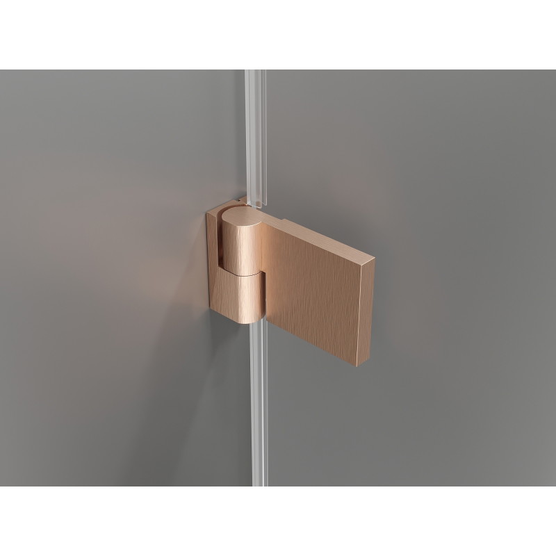 Mexen Lunar-B Duo klizna tuš kabina s preklopnim vratima 90 x 85 cm, prozirna, brušena bakrena - 832-090L-085P-65-00