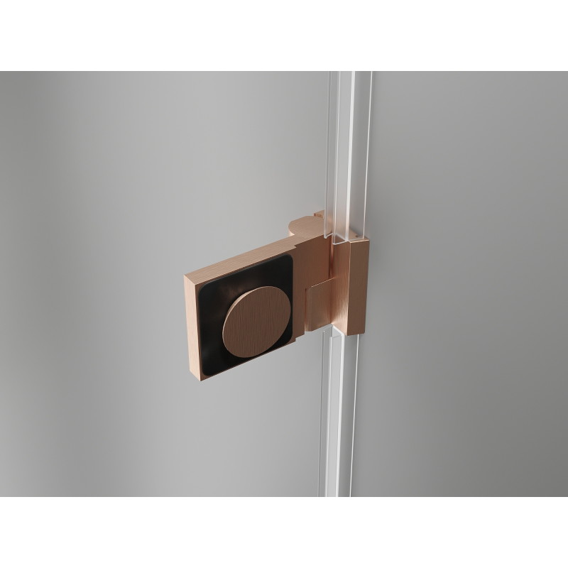 Mexen Lunar-B Duo klizna tuš kabina s preklopnim vratima 90 x 85 cm, prozirna, brušena bakrena - 832-090L-085P-65-00