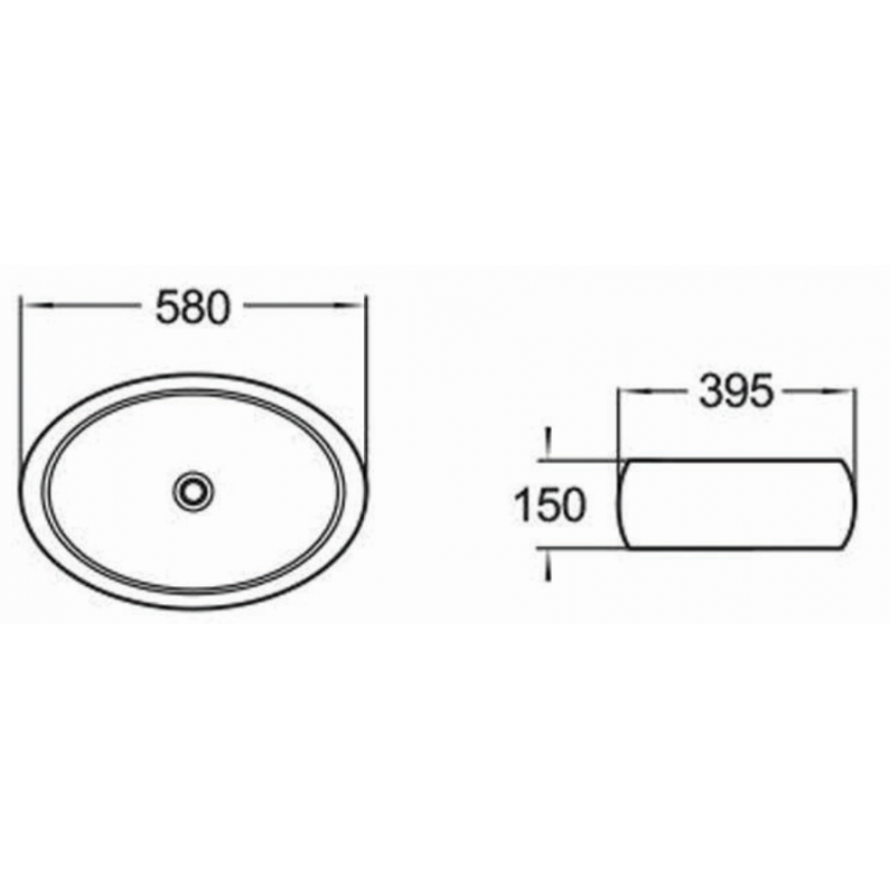 Mexen Abril επιτραπέζιος νιπτήρας 58 x 39 cm, μαύρος - 22015866