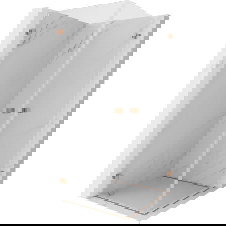 Mexen Lunar-B Duo Duschkabine mit Pendeltür 90 x 90 cm, transparent, gebürstetes Kupfer - 832-090L-090P-65-00