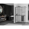 Mexen Kioto+ pannello doccia con mensola Walk-in 140 x 200 cm, motivo nero, nero - 800-140-121-70-78