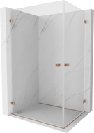 Mexen Lunar-B Duo pravokutna tuš kabina s vratima 100 x 95 cm, prozirna, brušena bakar - 832-100L-095P-65-00