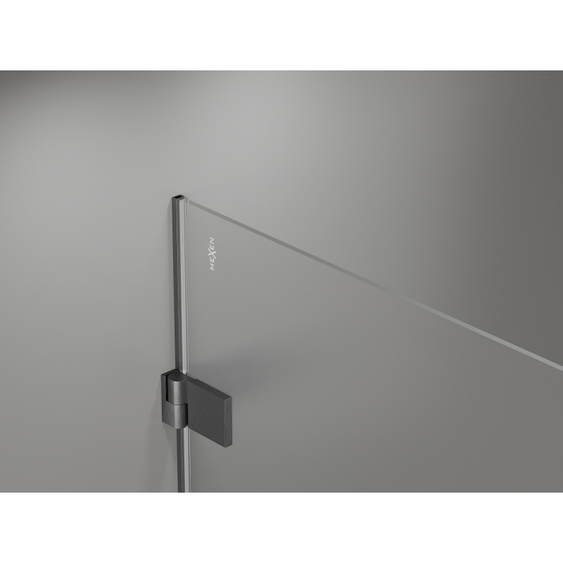 Mexen Lunar-B Dvostruka tuš kabina na zakretanje 70 x 70 cm, prozirna, četkana gun siva - 832-070L-070P-66-00