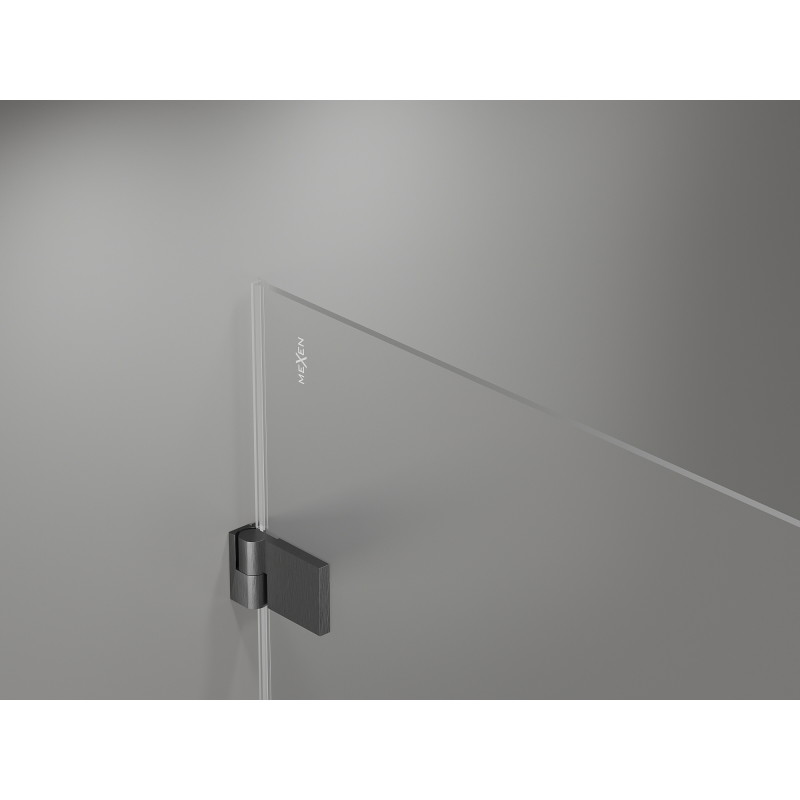 Mexen Lunar-B Dvostruka tuš kabina na zakretanje 70 x 70 cm, prozirna, četkana gun siva - 832-070L-070P-66-00