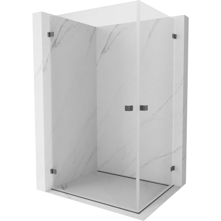 Mexen Lunar-B Duo Duschkabine schwenkbar 90 x 70 cm, transparent, gun gray gebürstet - 832-090L-070P-66-00