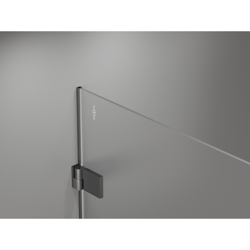 Mexen Lunar-B Duo kabina prysznicowa uchylna 80 x 75 cm, transparent, gun gray szczotkowany - 832-080L-075P-66-00