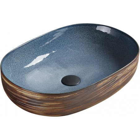 Mexen Agota lavabo à poser 58 x 40 cm, bleu - 22025866