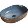 Mexen Agota lavabo à poser 58 x 40 cm, bleu - 22025866