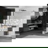 Mexen Kioto+ Duschwand mit Regal Walk-in 100 x 200 cm, weißes Muster, schwarz - 800-100-121-70-85