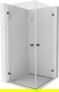Mexen Lunar-B Duo hinged shower enclosure 80 x 80 cm, transparent, brushed gun gray - 832-080L-080P-66-00