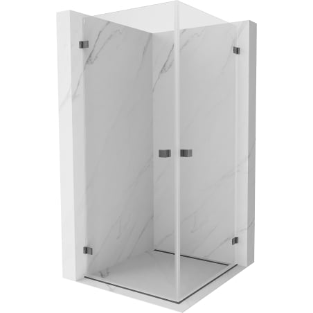 Mexen Lunar-B Duo shower enclosure hinged 95 x 95 cm, transparent, brushed gun gray - 832-095L-095P-66-00