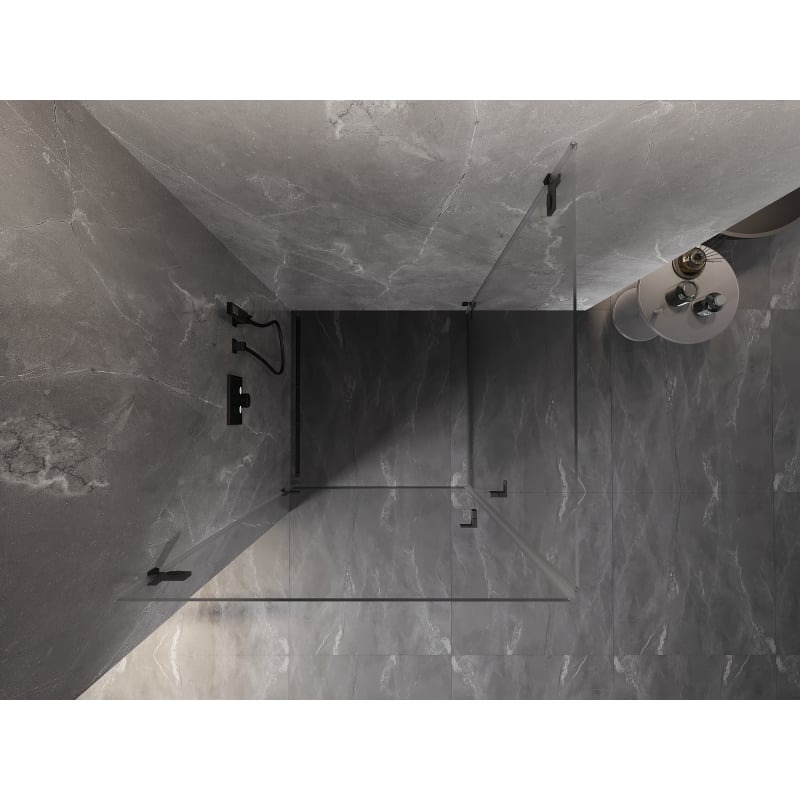Mexen Lunar-B Duo shower enclosure 70 x 70 cm, transparent, black - 832-070L-070P-70-00