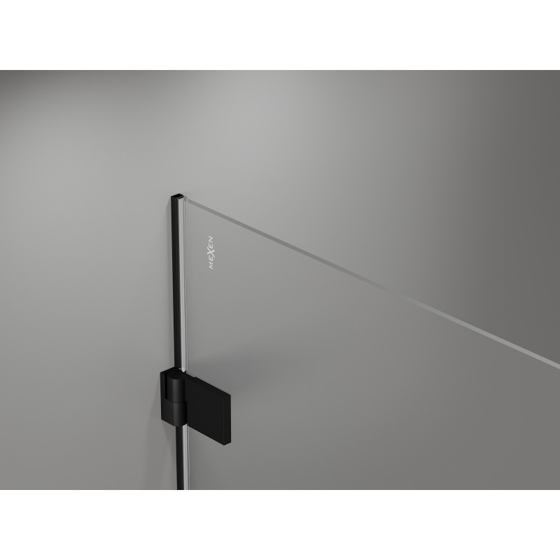 Mexen Lunar-B Duo pregibna pršna kabina 95 x 70 cm, prozorna, črna - 832-095L-070P-70-00