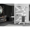 Mexen Kioto+ panel de ducha con estante Walk-in 100 x 200 cm, onda blanca, negro - 800-100-121-70-97