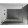 Mexen Kioto+ ścianka prysznicowa z półką Walk-in 70 x 200 cm, transparent/szron, złota - 800-070-121-50-35