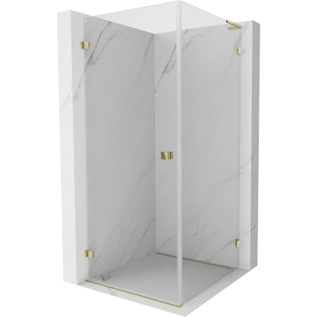 Mexen Lunar-B L hinged shower cabin left 90 x 90 cm, transparent, gold - 832L-090-090-50-00-L