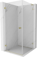 Mexen Lunar-B L Schwenkbare Duschkabine links 100 x 100 cm, transparent, gold - 832L-100-100-50-00-L