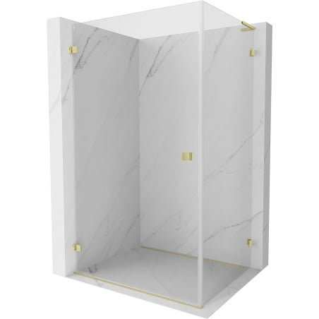 Mexen Lunar-B L left swing shower cabin 75 x 70 cm, transparent, brushed gold - 832L-075-070-55-00-L