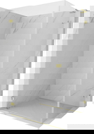 Mexen Lunar-B L cabina de ducha abatible izquierda 80 x 70 cm, transparente, dorado cepillado - 832L-080-070-55-00-L