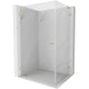 Mexen Lunar-B L left hinged shower enclosure 85 x 70 cm, transparent, brushed gold - 832L-085-070-55-00-L