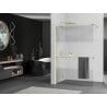 Mexen Kioto+ paroi de douche avec étagère Walk-in 120 x 200 cm, transparent/givre, or - 800-120-121-50-35