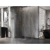 Mexen Lunar-B L ljuljajuća desna kabina za tuširanje 80 x 80 cm, prozirna, zlatno brušena - 832L-080-080-55-00-L