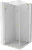 Mexen Lunar-B L ljuljajuća desna kabina za tuširanje 80 x 80 cm, prozirna, zlatno brušena - 832L-080-080-55-00-L