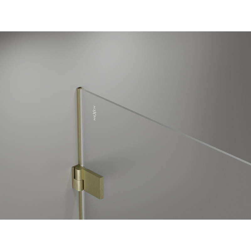Mexen Lunar-B L kabina tuš kabina zakretna lijeva 100 x 80 cm, prozirna, zlatna brušena - 832L-100-080-55-00-L