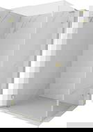 Mexen Lunar-B L douchecabine draaibaar links 100 x 80 cm, transparant, geborsteld goud - 832L-100-080-55-00-L