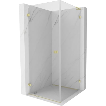 Mexen Lunar-B L Pivot Shower Enclosure Left 100 x 100 cm, Transparent, Brushed Gold - 832L-100-100-55-00-L