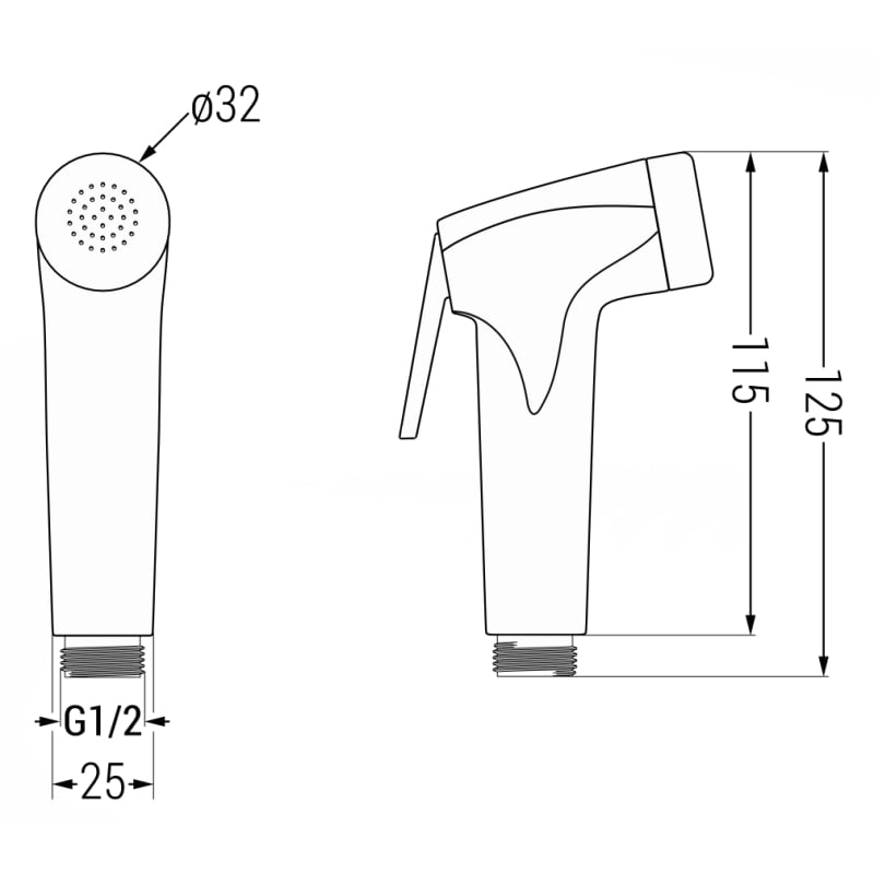 Mexen R-76 bideettikahva, harjattu gun gray - 79576-66