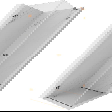 Mexen Lunar-B L left swing shower enclosure 70 x 70 cm, transparent, rose gold - 832L-070-070-60-00-L