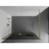 Mexen Kioto+ pared de ducha con estante Walk-in 70 x 200 cm, grafito, dorado - 800-070-121-50-40