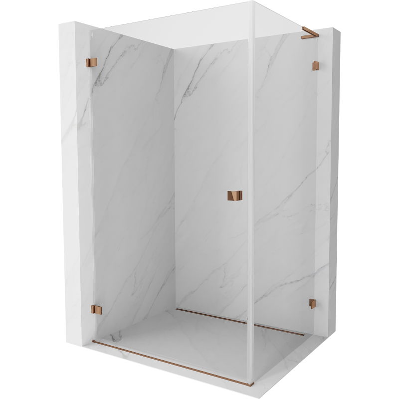 Mexen Lunar-B L Duschkabine, schwenkbar links 90 x 80 cm, transparent, Roségold - 832L-090-080-60-00-L
