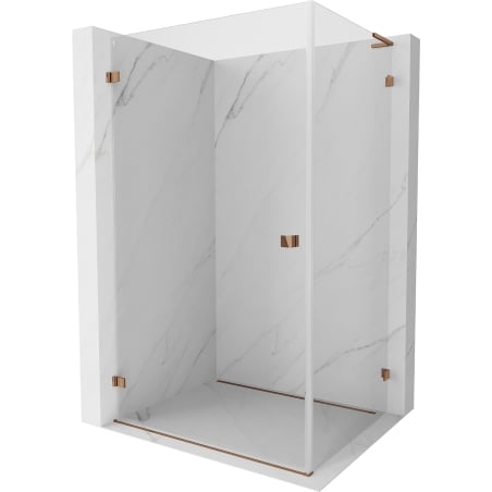 Mexen Lunar-B L shower cabin hinged left 100 x 80 cm, transparent, rose gold - 832L-100-080-60-00-L